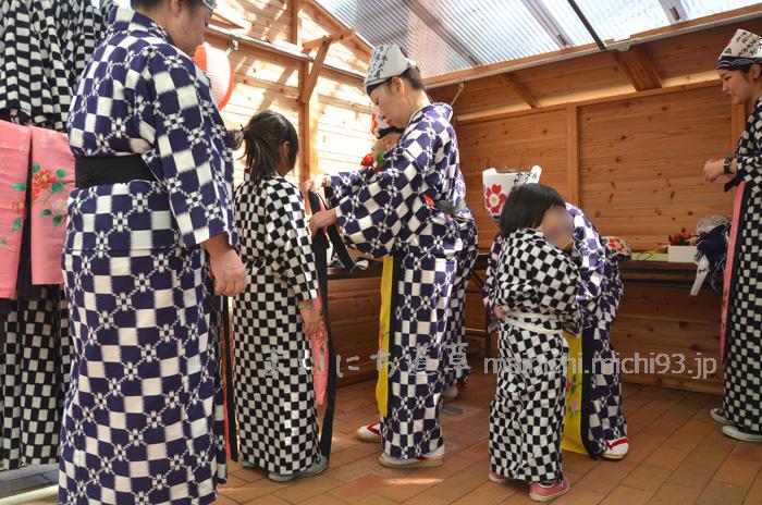 あんこさん衣装の着付け