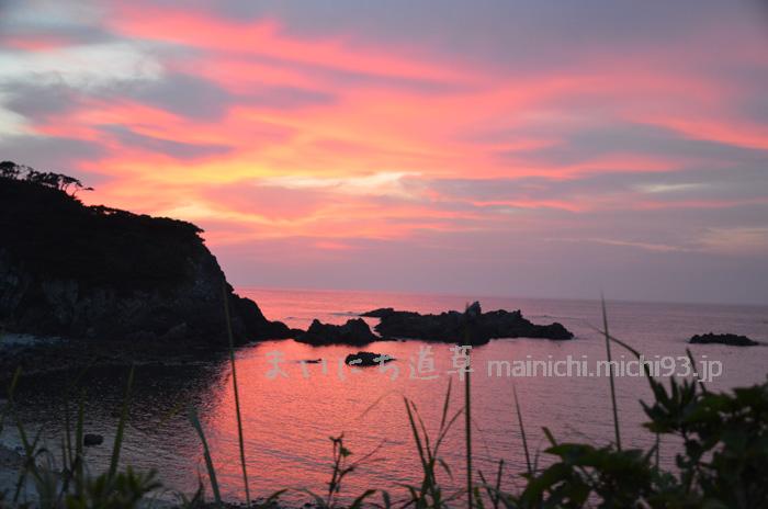 式根島の夕焼け
