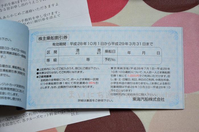 株主乗船割引券